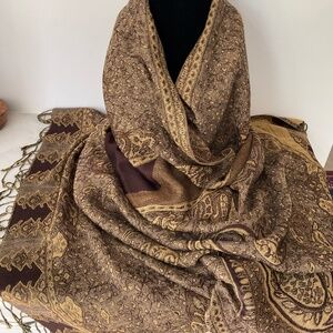 Soft Pashmina in Rich Brown & Caramel Tones